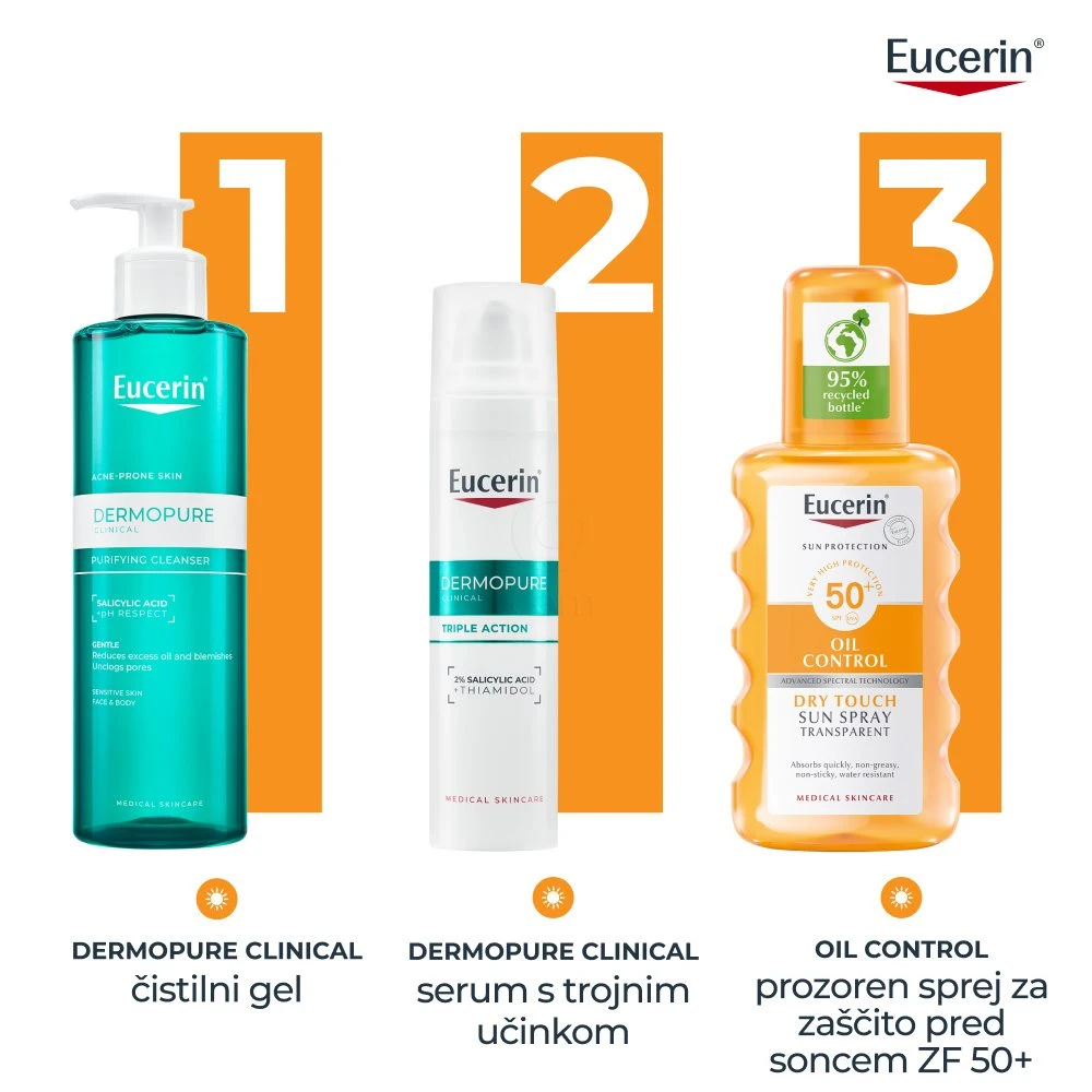 Eucerin Sun, prozorno pršilo za zaščito pred soncem - ZF50+ (200 ml)